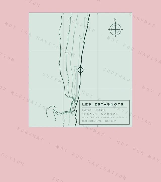 Les Estagnots chart, the full artwork printed on the back