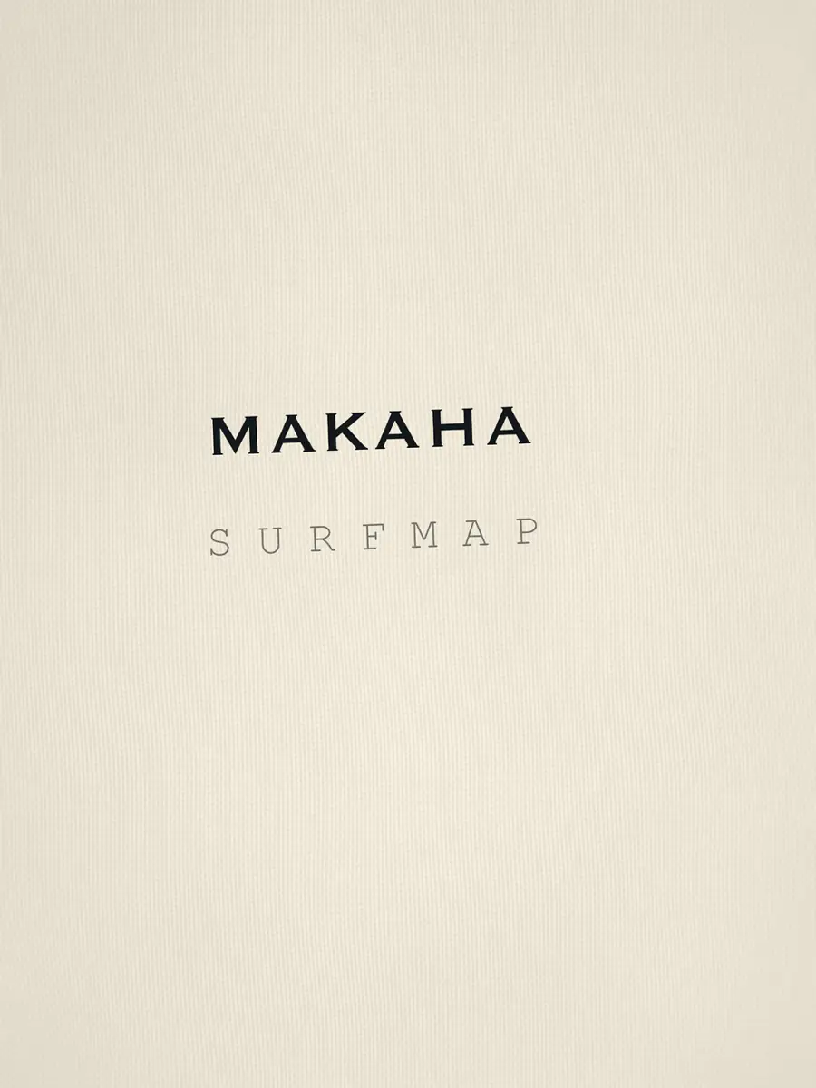 Close-up of the Makaha name printed over the heart