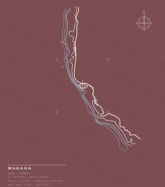 Makaha chart, the full artwork printed on the back