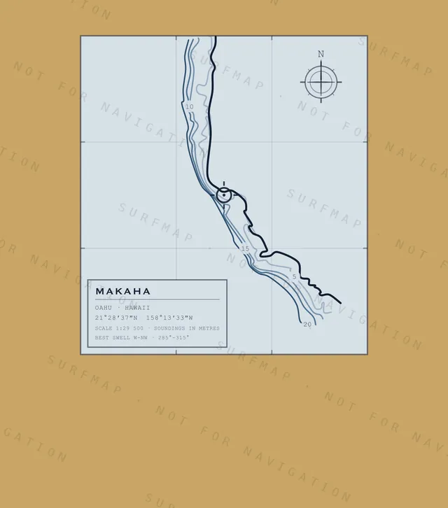 Makaha chart, the full artwork printed on the back