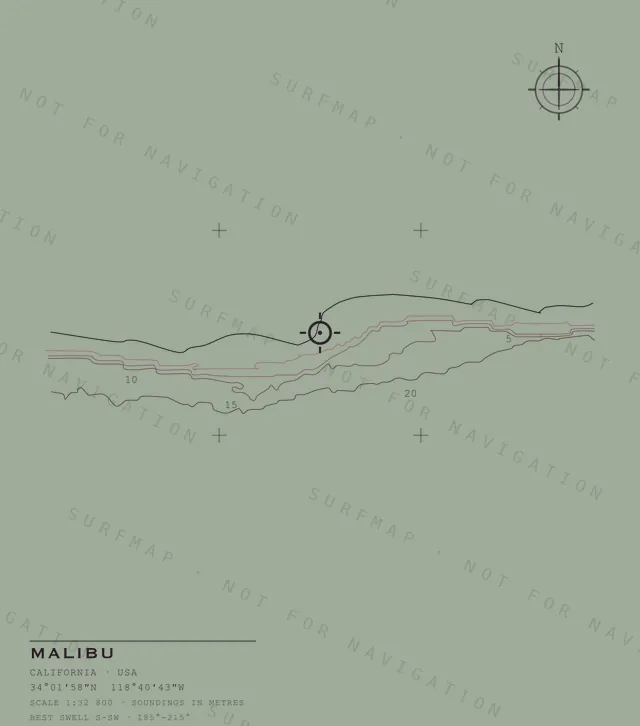 Malibu chart, the full artwork printed on the back