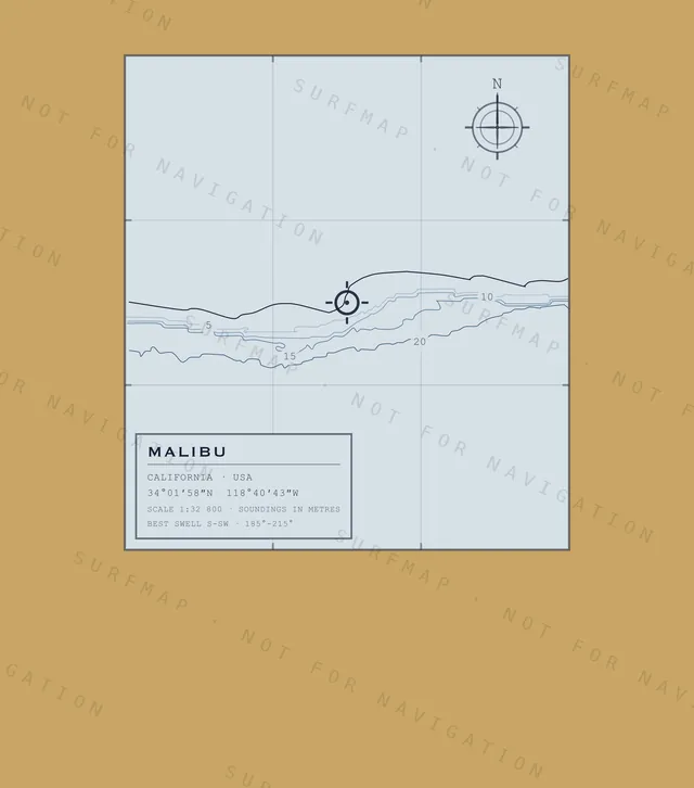 Malibu chart, the full artwork printed on the back