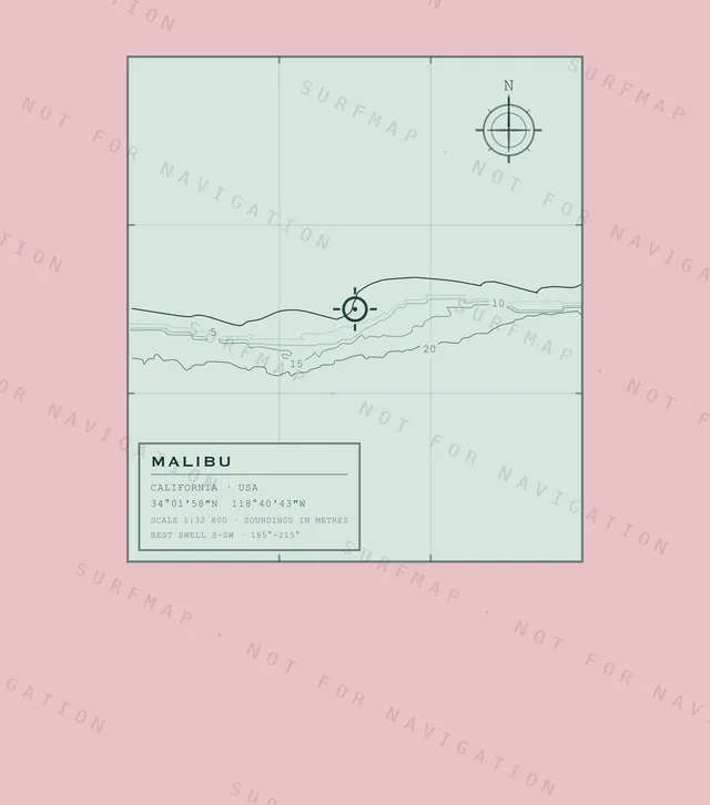 Malibu chart, the full artwork printed on the back