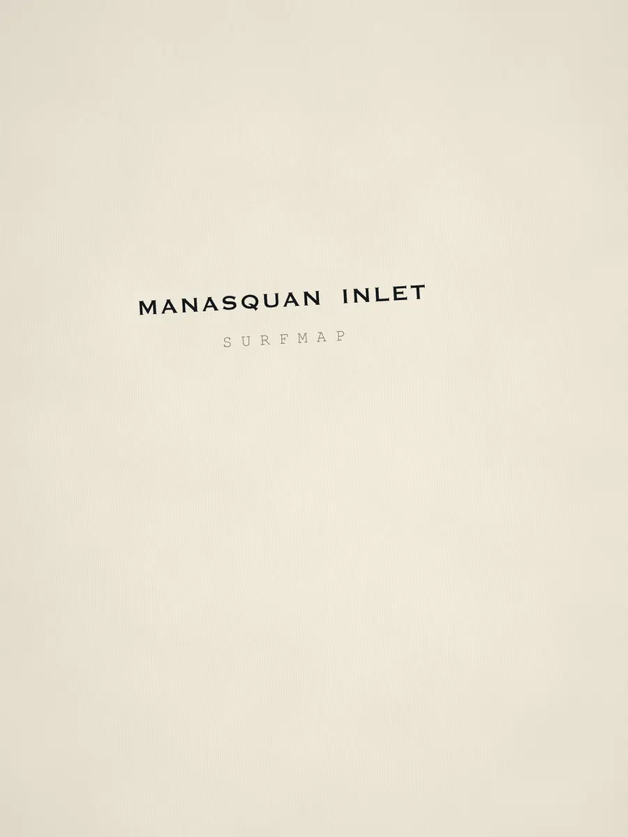 Close-up of the Manasquan Inlet name printed over the heart