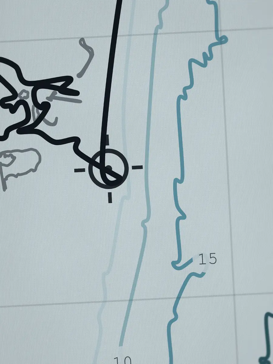 Close-up of the Manasquan Inlet peak and the depth contours around it