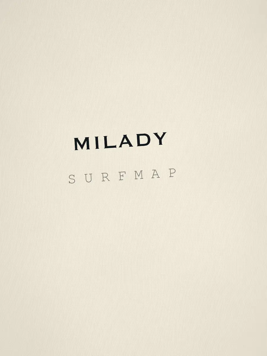 Close-up of the Milady name printed over the heart
