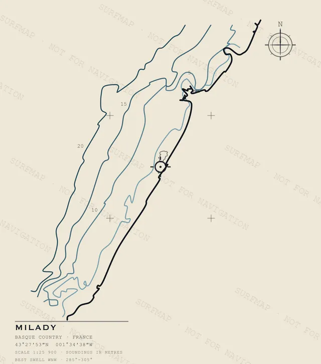 Milady Open Chart back print in Ivory, watermarked chart view