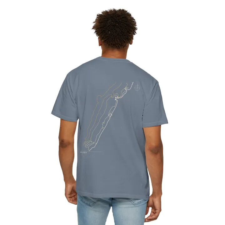 Milady Open Chart tee in Blue Jean, worn