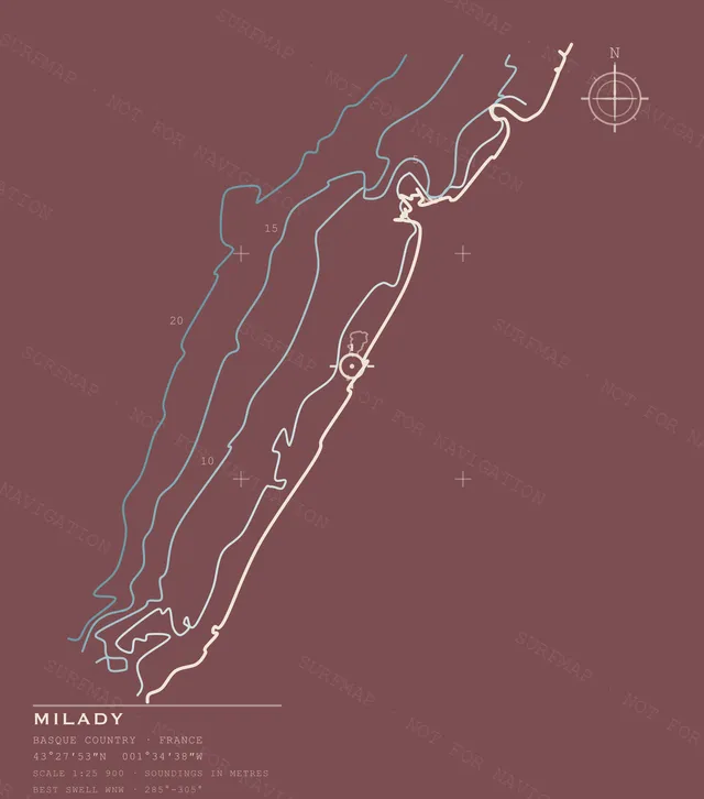 Milady Open Chart back print in Brick, watermarked chart view