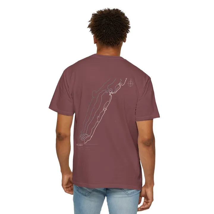 Milady Open Chart tee in Brick, worn