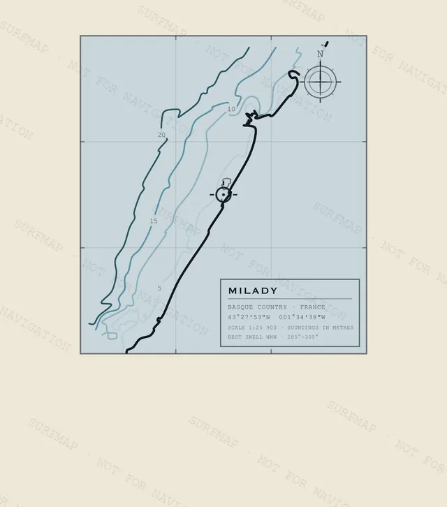 Milady Working Chart back print in Ivory, watermarked chart view