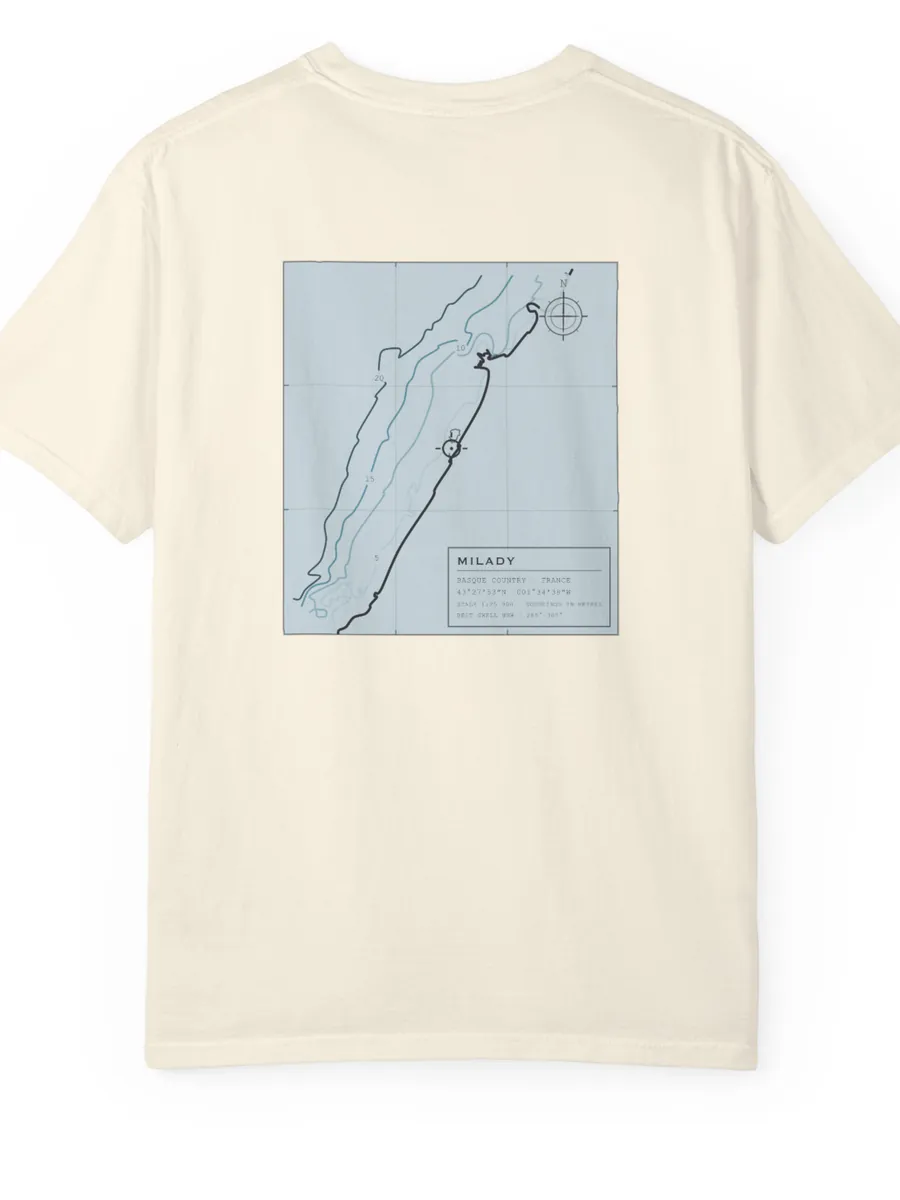 Milady tee laid flat, back up