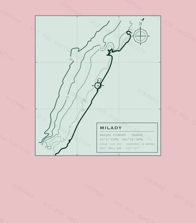 Milady Working Chart back print in Blossom, watermarked chart view