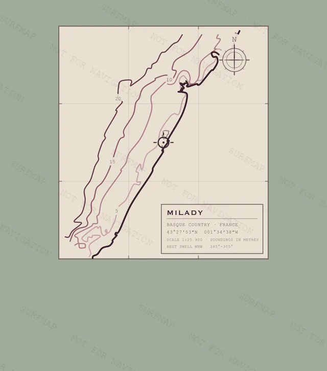 Milady Working Chart back print in Bay, watermarked chart view