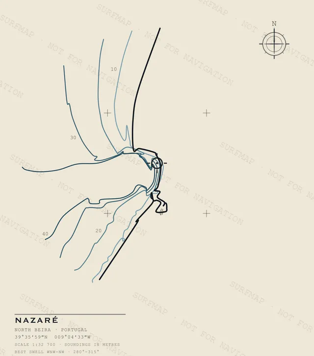 Nazaré Open Chart back print in Ivory, watermarked chart view