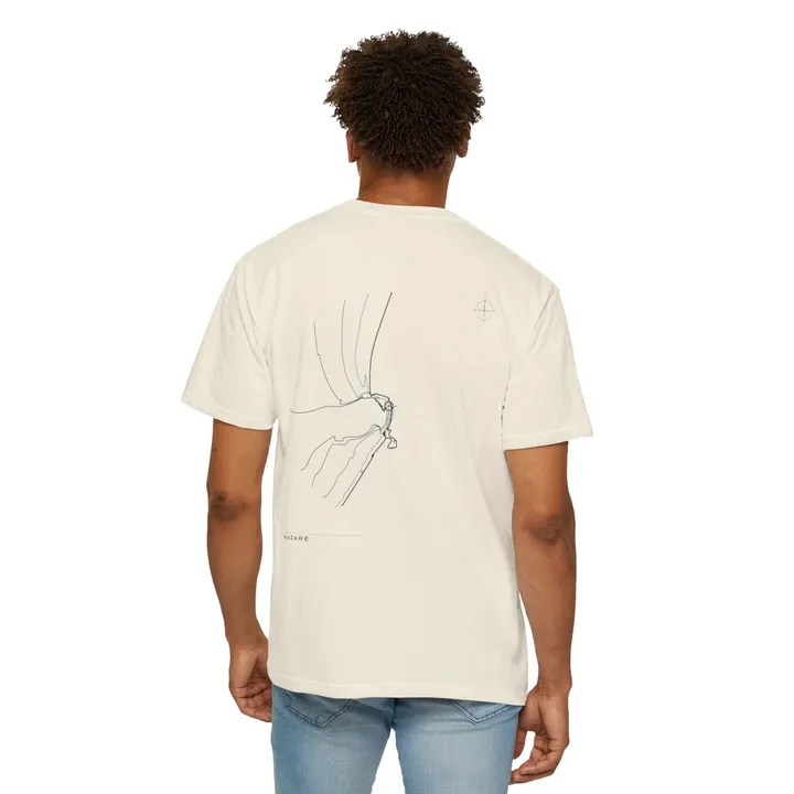 Nazaré Open Chart tee in Ivory, worn