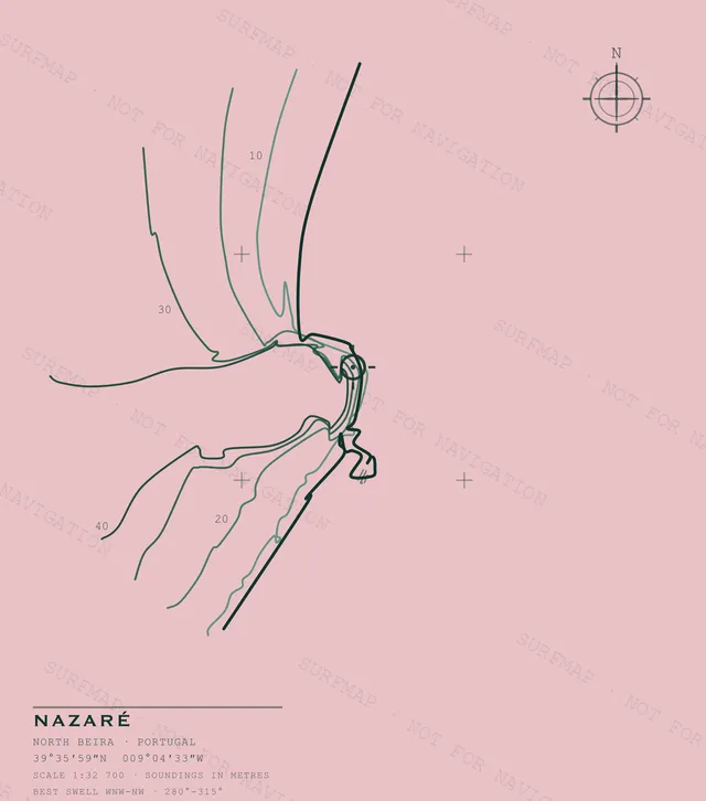 Nazaré Open Chart back print in Blossom, watermarked chart view