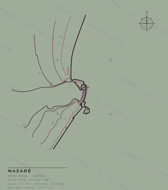 Nazaré Open Chart back print in Bay, watermarked chart view