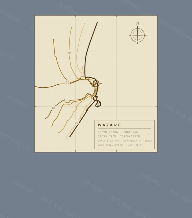 Nazaré Working Chart back print in Blue Jean, watermarked chart view
