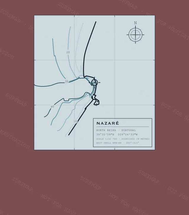 Nazaré Working Chart back print in Brick, watermarked chart view
