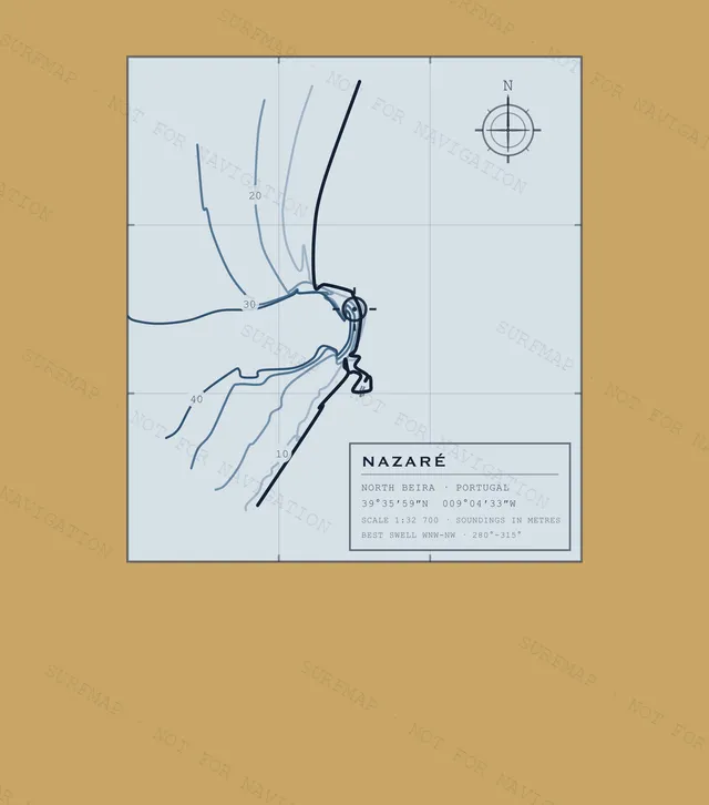 Nazaré Working Chart back print in Mustard, watermarked chart view