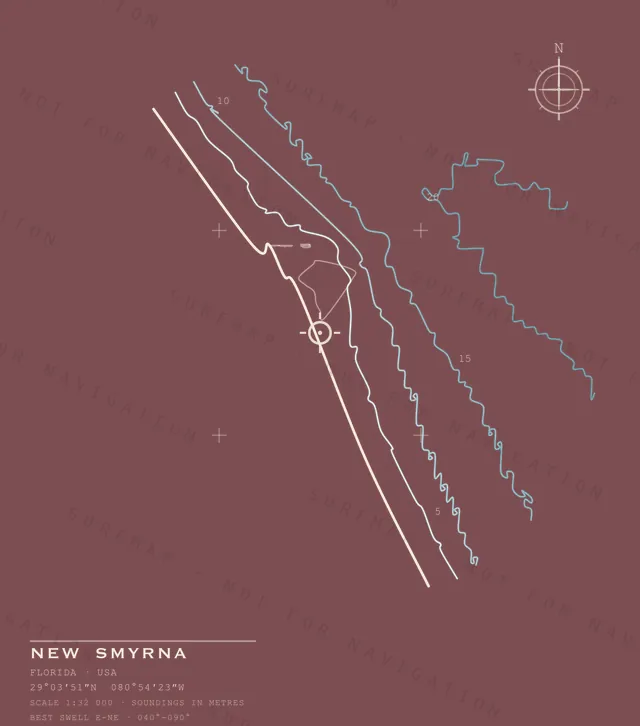 New Smyrna chart, the full artwork printed on the back