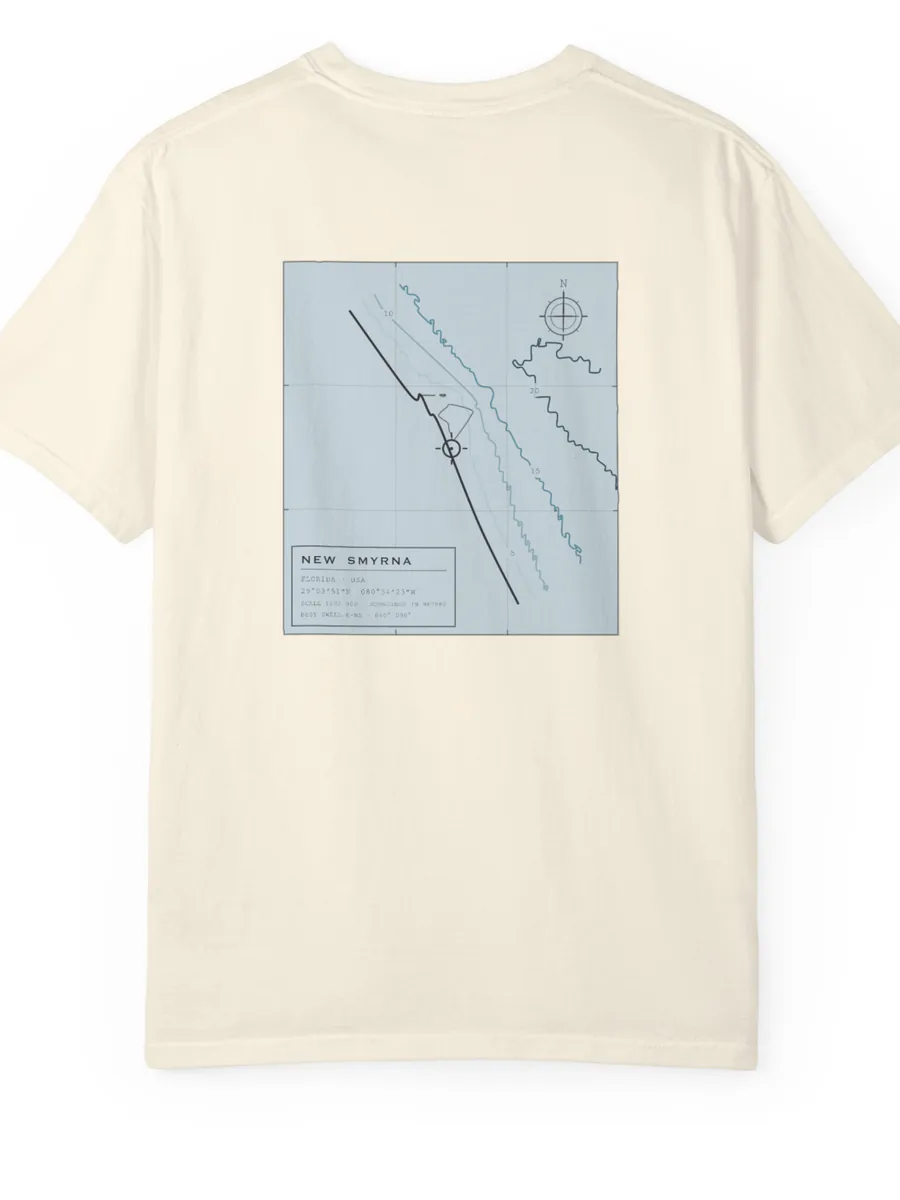 T-shirt New Smyrna posé à plat, côté dos