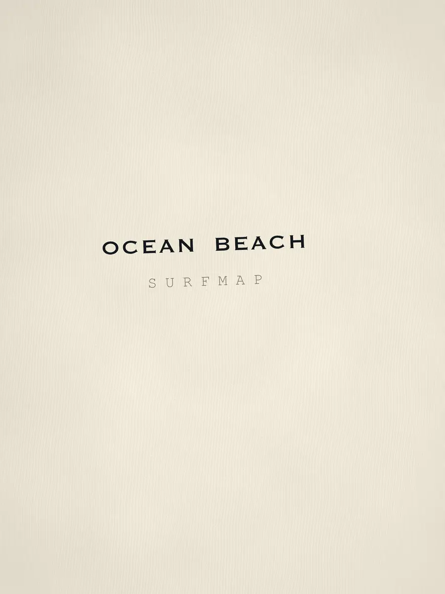 Close-up of the Ocean Beach name printed over the heart