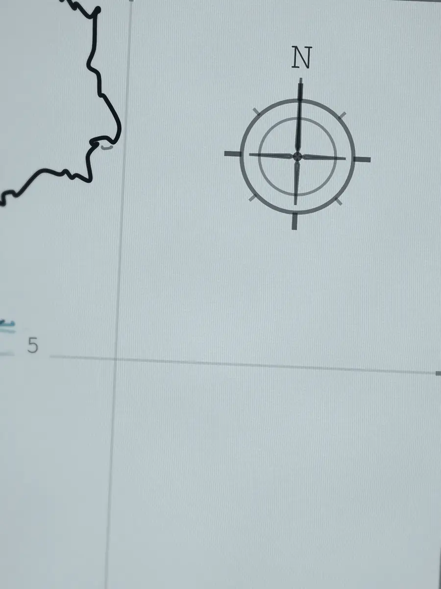Close-up of the Ocean Beach compass rose, printed into the cotton