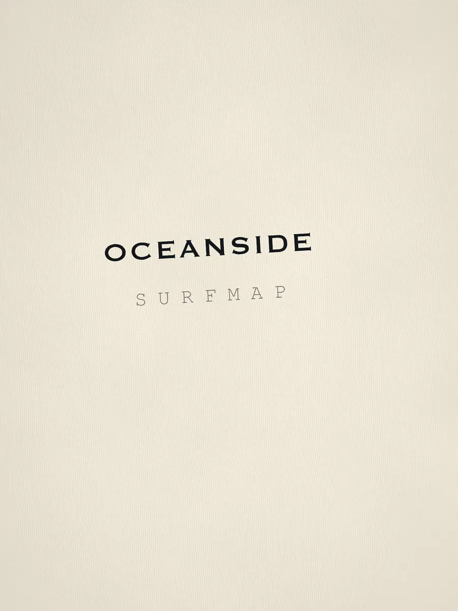 Close-up of the Oceanside name printed over the heart