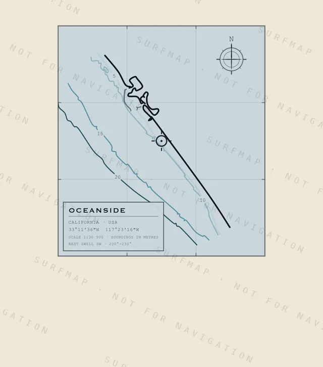 Oceanside chart, the full artwork printed on the back