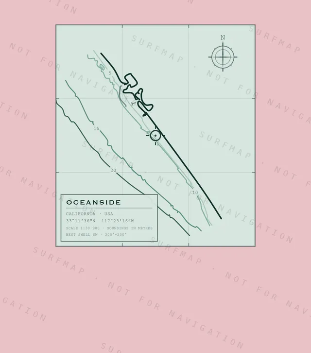 Oceanside chart, the full artwork printed on the back