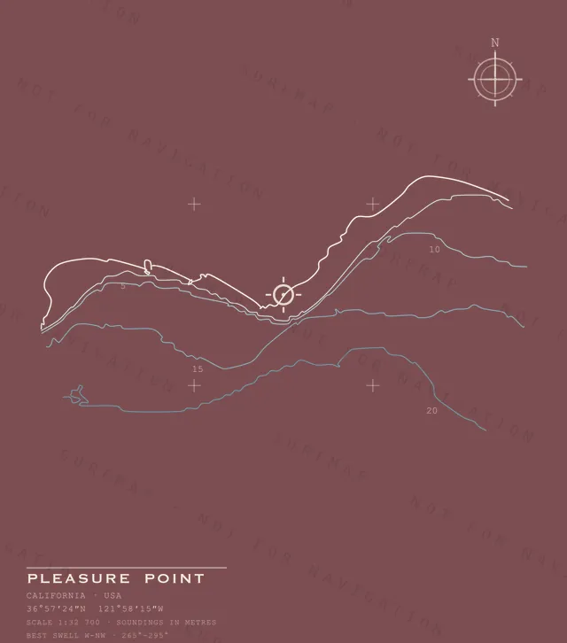 Pleasure Point chart, the full artwork printed on the back