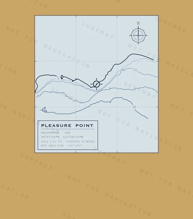 Pleasure Point chart, the full artwork printed on the back