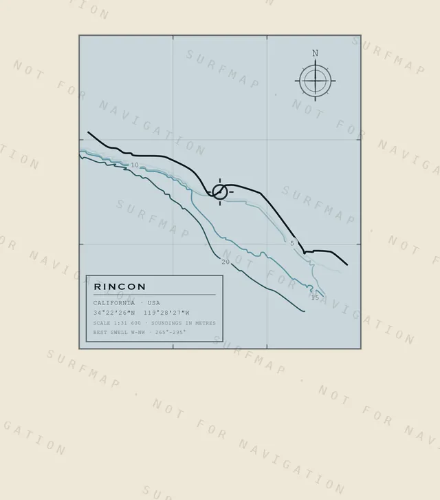Rincon chart, the full artwork printed on the back