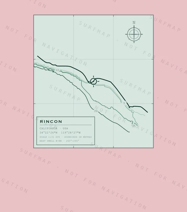 Rincon chart, the full artwork printed on the back
