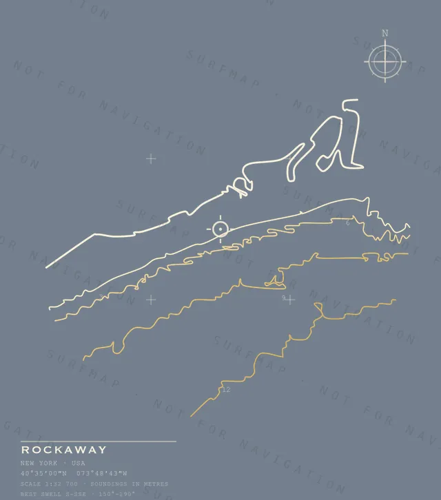 Rockaway chart, the full artwork printed on the back