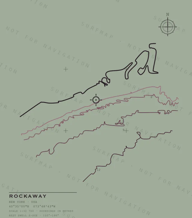 Rockaway chart, the full artwork printed on the back