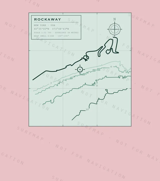 Rockaway chart, the full artwork printed on the back
