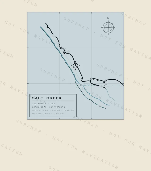 Salt Creek chart, the full artwork printed on the back