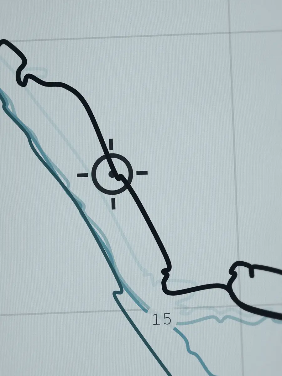 Primer plano del pico de Salt Creek con sus curvas de profundidad