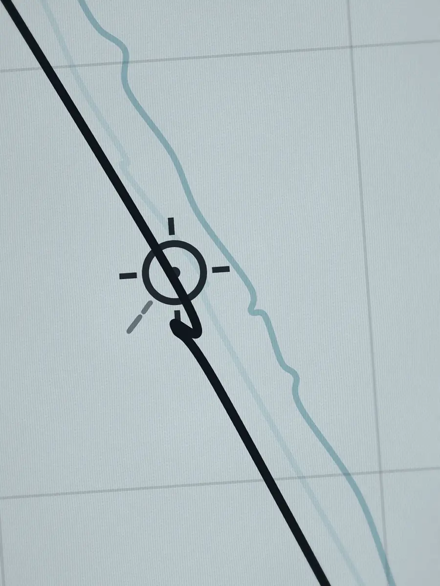 Primer plano del pico de Sebastian Inlet con sus curvas de profundidad