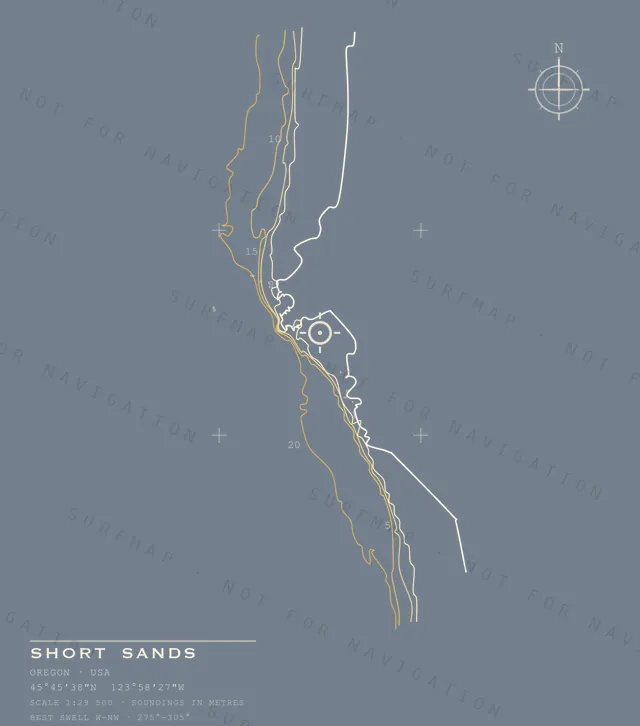 Short Sands chart, the full artwork printed on the back