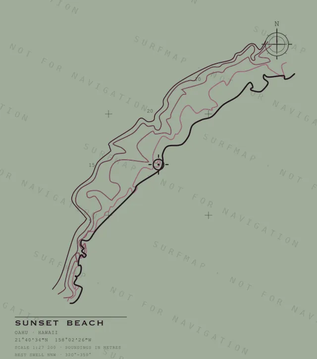 Sunset Beach chart, the full artwork printed on the back