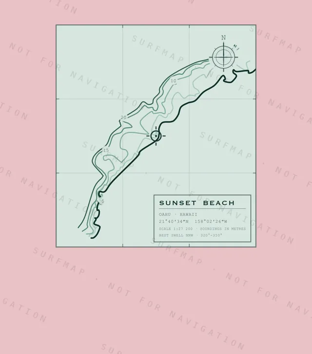Sunset Beach chart, the full artwork printed on the back
