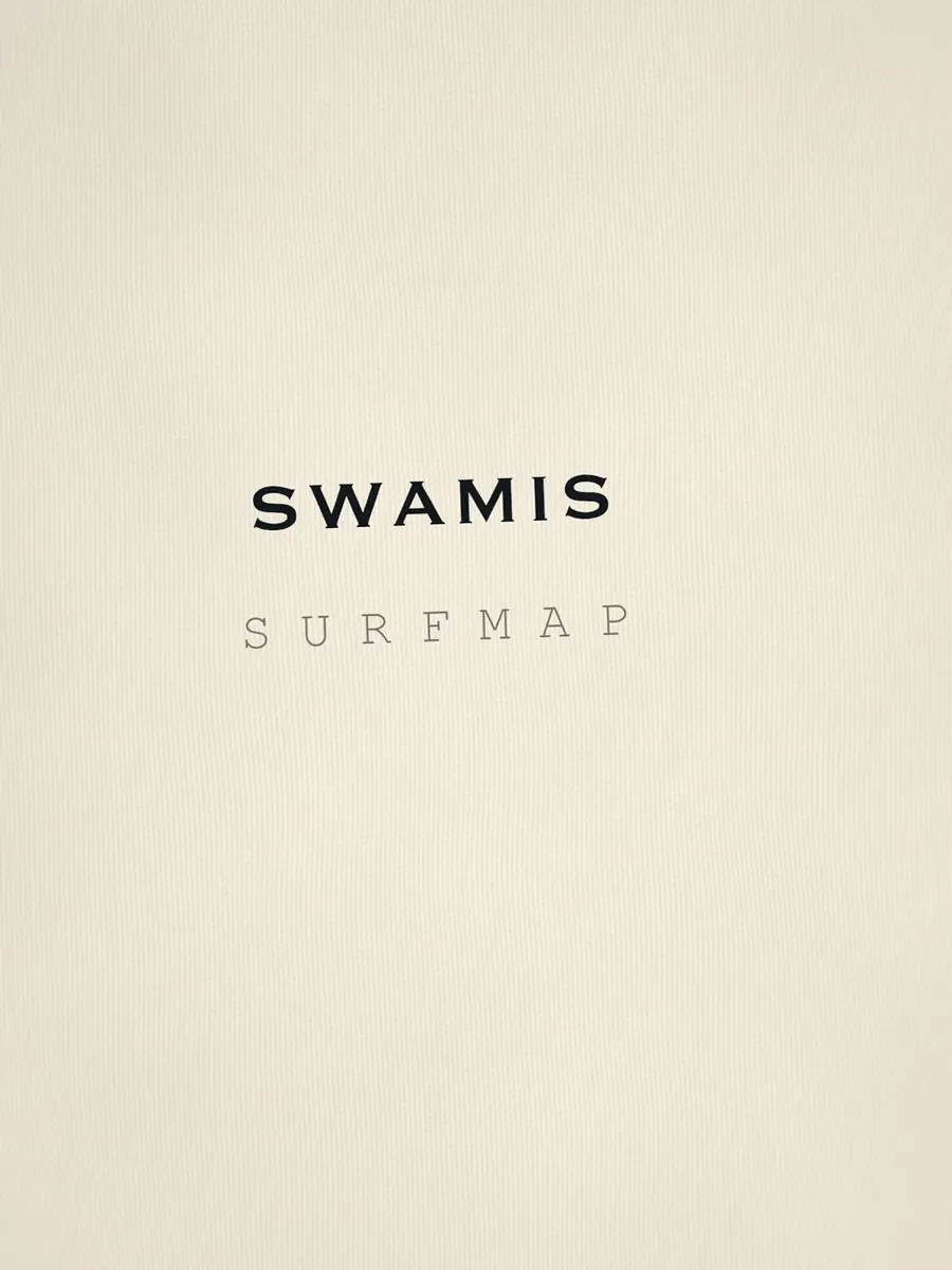 Close-up of the Swamis name printed over the heart