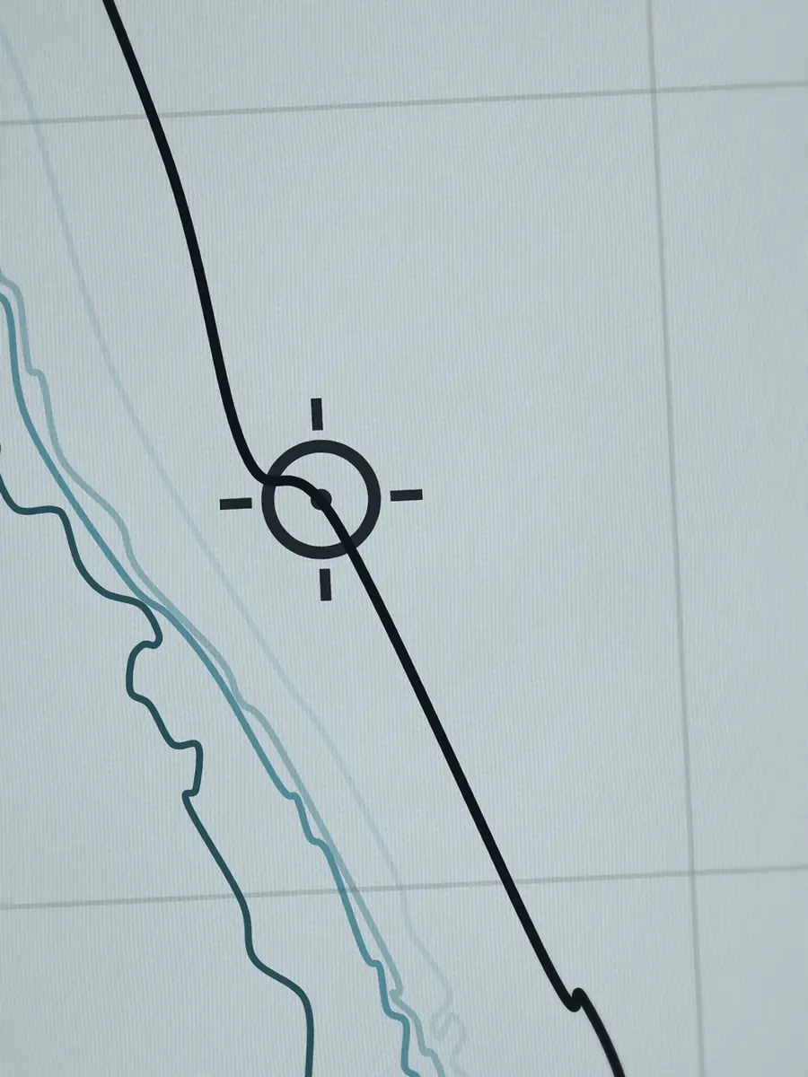 Close-up of the Swamis peak and the depth contours around it