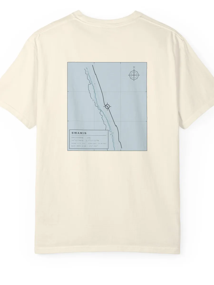 Swamis tee laid flat, back up