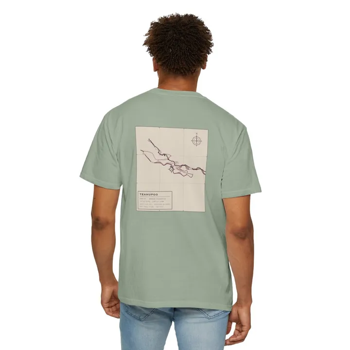 Teahupoo Working Chart tee in Bay, worn