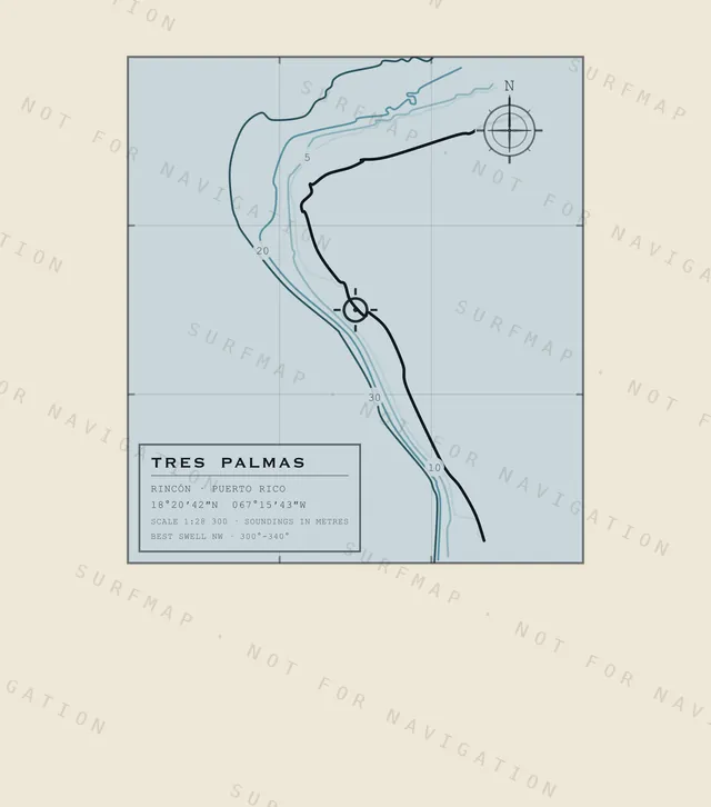 Tres Palmas chart, the full artwork printed on the back